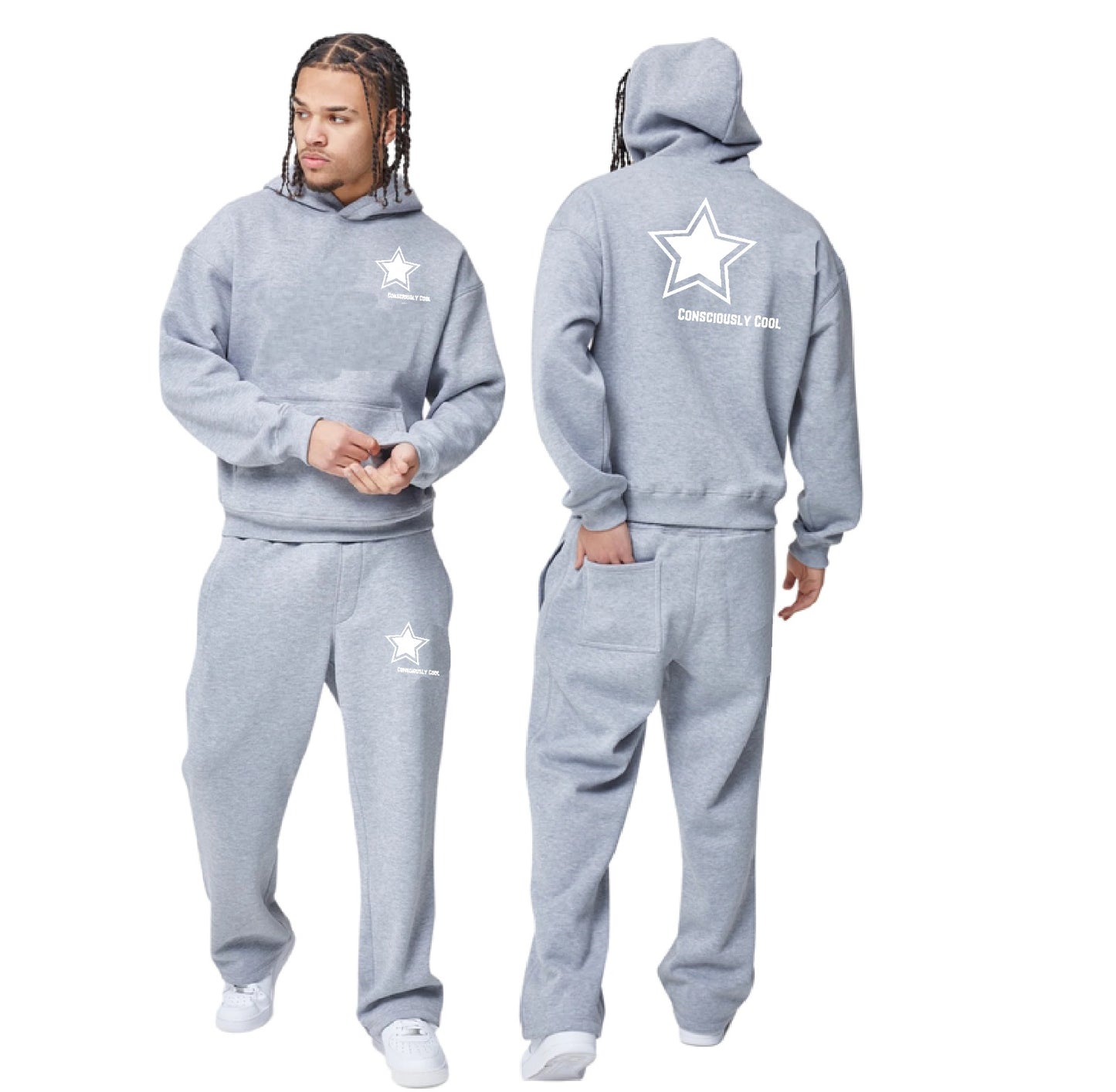 Heather Grey Cotton Tracksuit