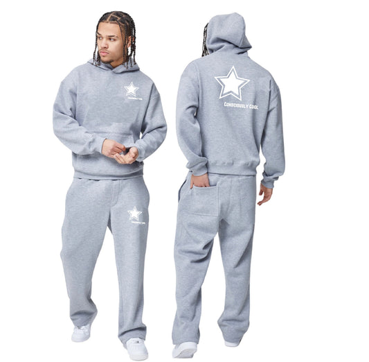 Heather Grey Cotton Tracksuit